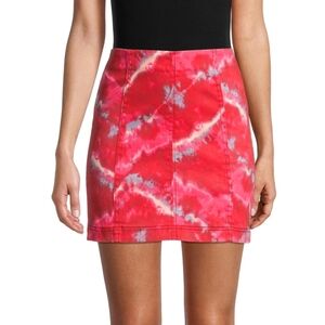 Free People Modern Femme Tie Dye Denim Boho Mini Skirt 2
